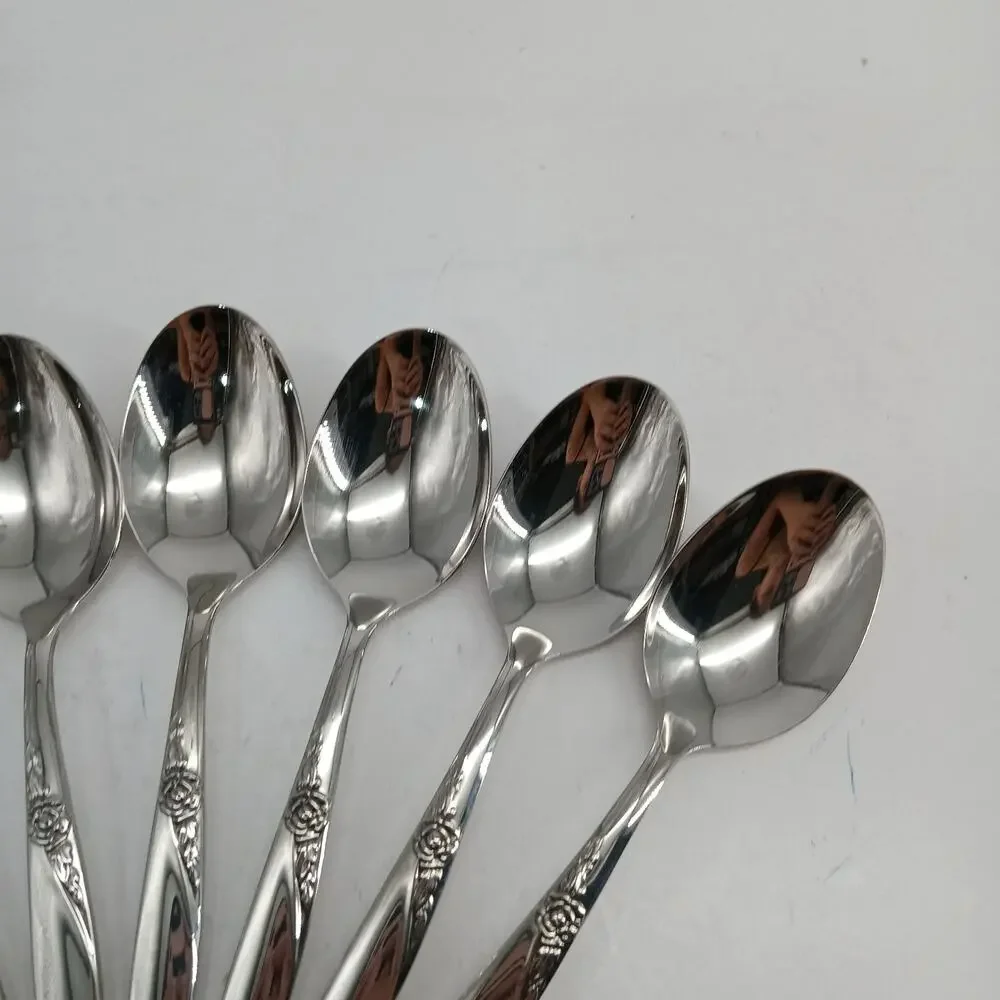 8X Tbsp Oneida LA ROSE Table Spoons Rogers Premier Stainless